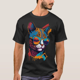 Camiseta Vintage Vibes e Flair Felino Retro Legal Cat 5