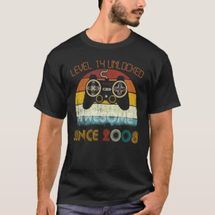 Camiseta Vintage Video Gamer Nível 14 Desbloqueado Sinc