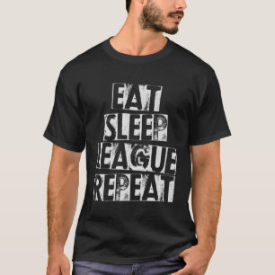 Camiseta Vintage Video Gaming Gamer Eat Sleep League Repete