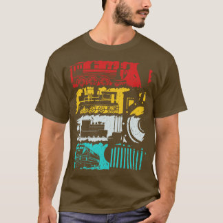 Camiseta Vintage Vintage do comboio a vapor Locomotiva