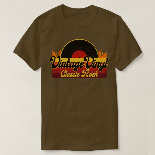 Camiseta Vintage Vinyl Classic Rock (Frente do Design)