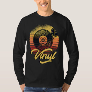 Camiseta Vintage Vinyl Dj Music Deejay Turntable Fones de o