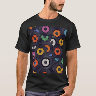 Camiseta Vintage Vinyl Records Music Background