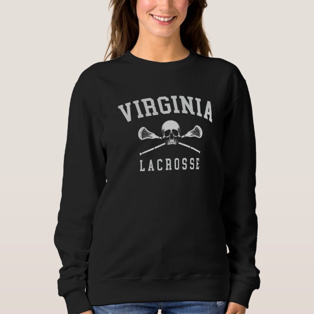 Camiseta Vintage Virginia Skull & Cross Bones Lacrosse   (Frente)