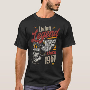 Camiseta Vintage Vivendo Legenda Aniversário Desde 1961