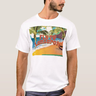Camiseta Vintage Voar Para Poster de viagens Lanzarote