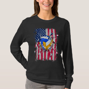 Camiseta Vintage Voleibol Em 4 De Julho Homens Nos Eua Fl A