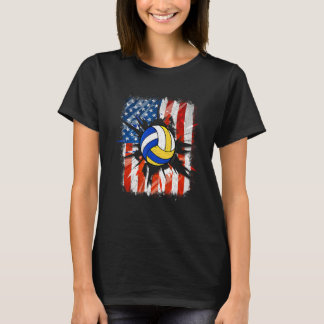 Camiseta Vintage Voleibol Em 4 De Julho Nos Estados Unidos 