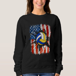 Camiseta Vintage Voleibol Em 4 De Julho Nos Estados Unidos 