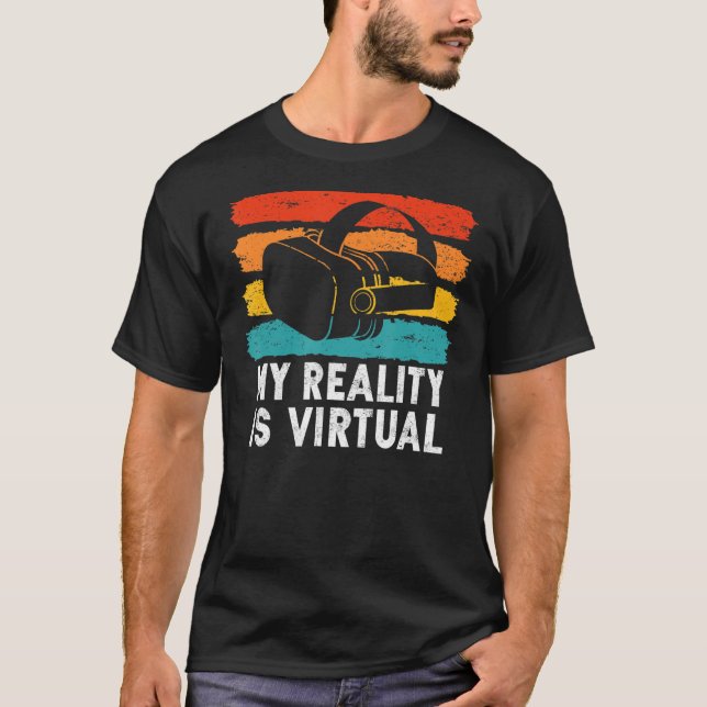 Camiseta Vintage VR Minha Realidade É Virtual (Frente)