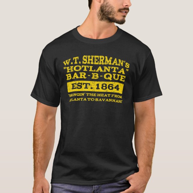 Camiseta Vintage W Sherman's Hotlanta Bar B Que (Frente)