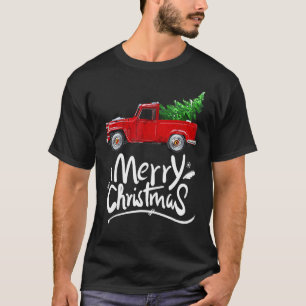 Camiseta Vintage Wagon Red Truck Árvore de Natal Pajama