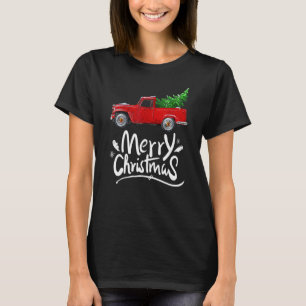 Camiseta Vintage Wagon Red Truck Árvore de Natal Pajama 1