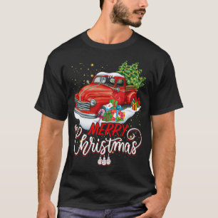 Camiseta Vintage Wagon Red Truck Árvore de Natal Pajama Fam