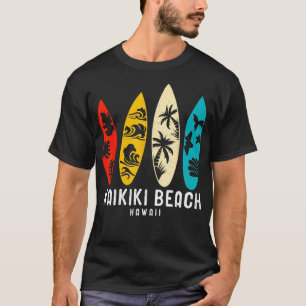 Camiseta Vintage Waikiki Beach Hawaii Beach Surfboa
