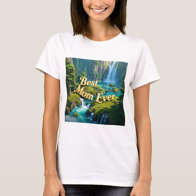 Camiseta Vintage Waterfall Melhor Mãe Nunca (Frente)