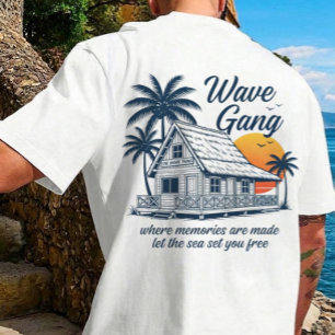 Camiseta Vintage Wave Gang Cabin Beach   Memórias 