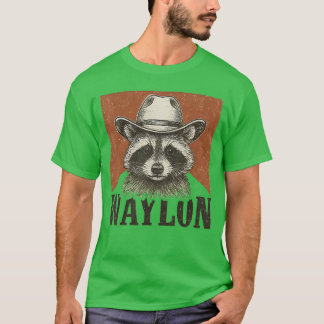 Camiseta Vintage Waylon Guaxinim Caubói Ocidental para Home