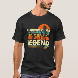 Camiseta Vintage Welder Welder Pai Man Myth Legend Padre