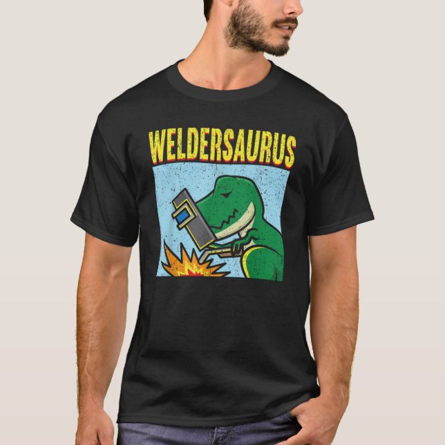 Camiseta Vintage Weldersaurus Welder (Frente)