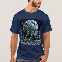 Camiseta Vintage Werewolf crescendo em uma noite de lua che