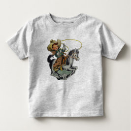 Camiseta Vintage Western Cowboy Kid em Cavalo com Corda