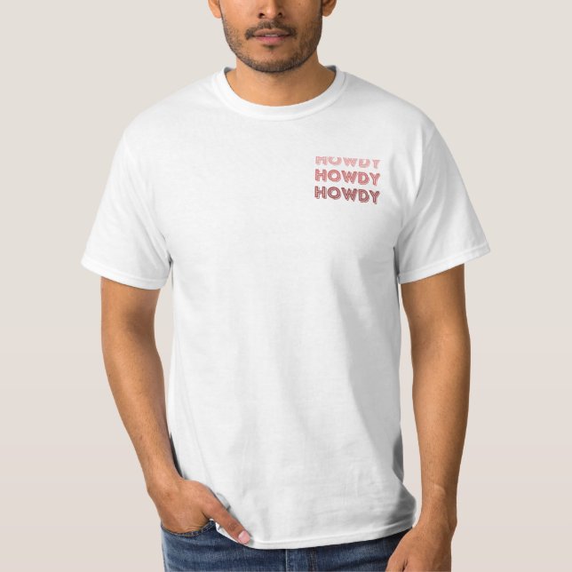 Camiseta Vintage White Howdy Rodeo Western (Frente)