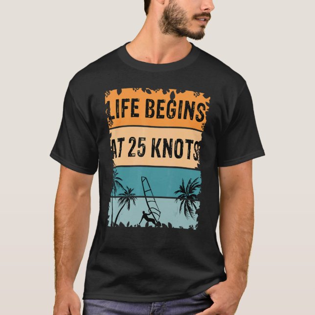 Camiseta Vintage Windsurfer Life Começa Com 25 Anos (Frente)