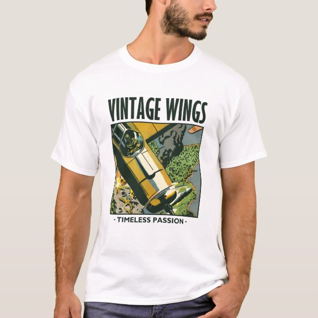 Camiseta Vintage Wings, Aviation Passion (Frente)