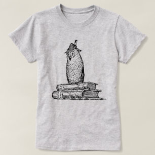 Camiseta Vintage Wise Owl Em Livros Professor Funny
