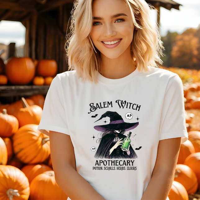 Camiseta Vintage Witch Apothecary Halloween Tshirt (Criador carregado)