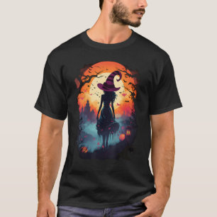 Camiseta Vintage Witchy Mulheres Adolescentes Meninas Witch