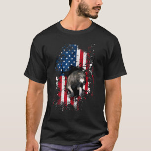 Camiseta Vintage Wolf American Flag Usa 4 De Julho Lobos