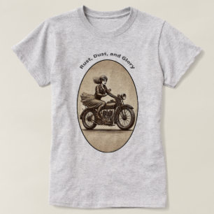 Camiseta Vintage Woman Motorcycle Veste Goggggogggs URM
