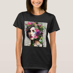 Camiseta Vintage Woman Paper Collage Art