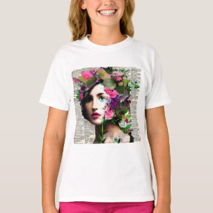 Camiseta Vintage Woman Paper Collage Art