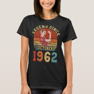 Camiseta Vintage Women 60th Birthday Legend Desde 1 de outu