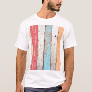 Camiseta Vintage Wood: Textura Cracking Multicolor.
