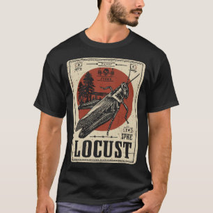 Camiseta Vintage Woodblock Locust Retrato de Insetos
