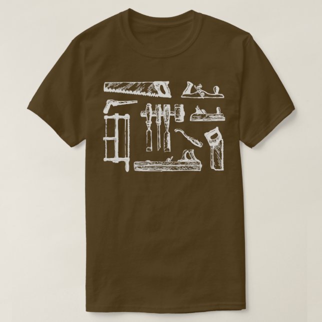 Camiseta Vintage Woodworking Tools (Frente do Design)