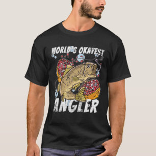 Camiseta Vintage World S Okayest Angler Funny Sarcastic Ret