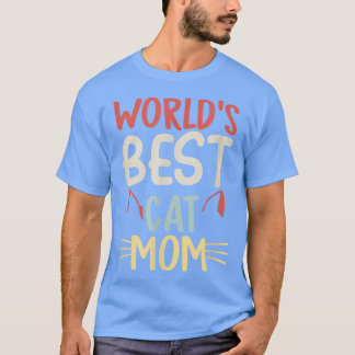 Camiseta Vintage World's Best Cat Mamãe Meow Cat Melhor Gat