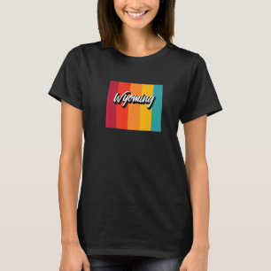 Camiseta Vintage Wyoming Retro 70s Stripes Wyoming Estado d