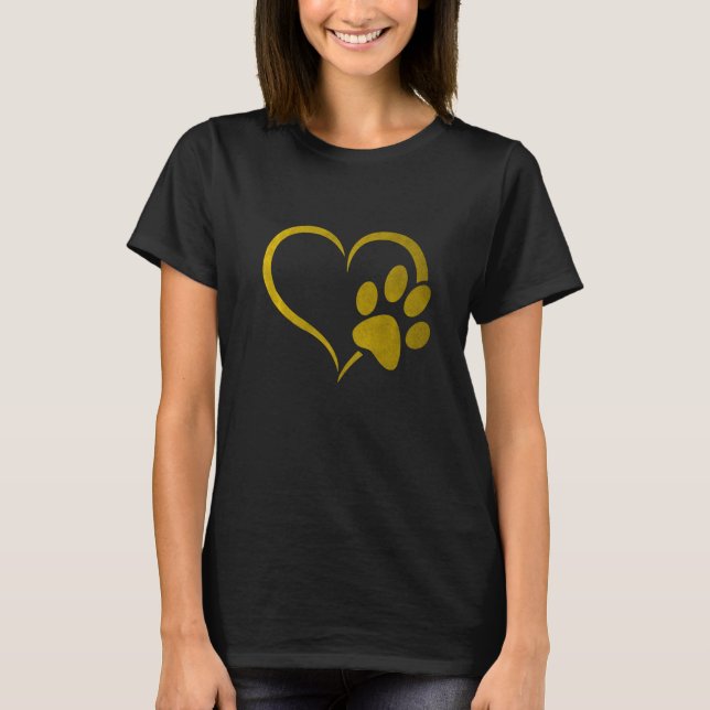 Camiseta Vintage yellow Dog Paw (Frente)
