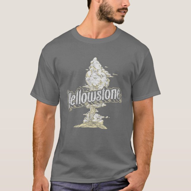 Camiseta Vintage Yellowstone Park Geyser Antiga Souve Fiel (Frente)