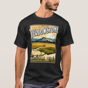 Camiseta Vintage Yellowstone Park Poster Hayden Valley Dain