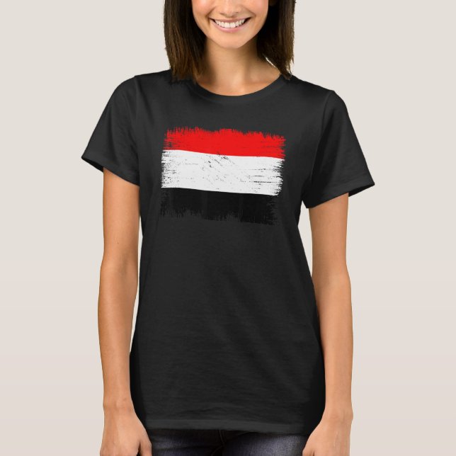 Camiseta Vintage Yemen Flag Yemeni Independence Day (Frente)