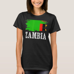 Camiseta Vintage Zâmbia Flag I Love Zambia