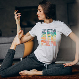 Camiseta VINTAGE ZEN Tipografia colorida arco-íris