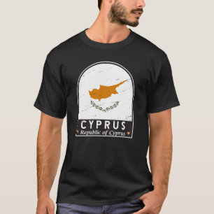 Camiseta Vintagem com desgaste do emblema de Chipre